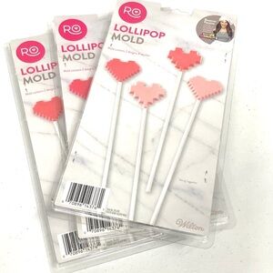 Wilton Pixel Heart Lollipop Mold Bundle, Valentine’s Day, love, hearts, wedding